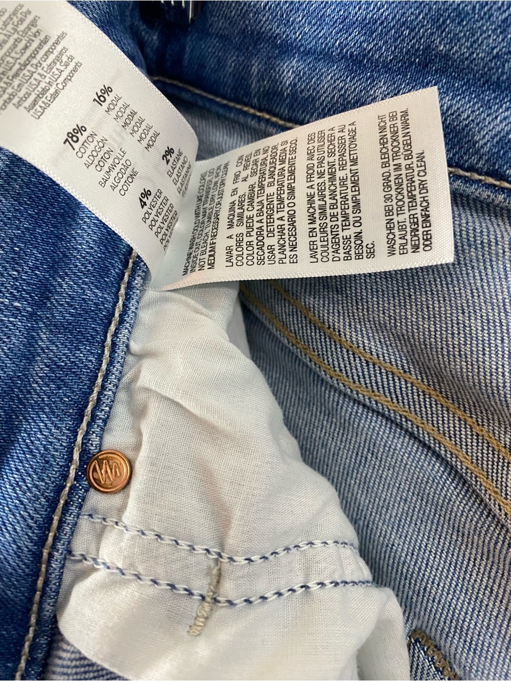 MOTHER  Tomcat Ankle Jeans Straight Leg Size 25 Piece by Piece - Picture 11 of 16